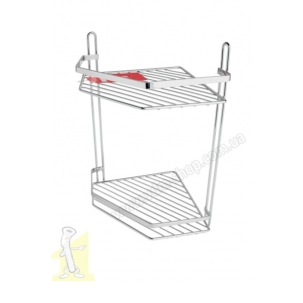 Полиця кутова 2-х ярусна 270х200х350 хром Lemax EBA-2002