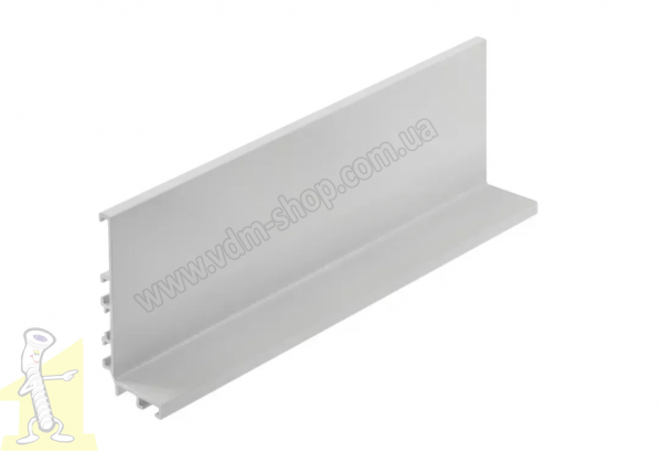 Профіль алюмінієвий, система без ручок VELLO з функцією LED, L, білий, L=4,10 м PA-VELLO-L4M-10