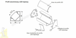 Профіль алюмінієвий LED Sevroll кутовий чорний 3,00м (без розсіювача). Фото 2
