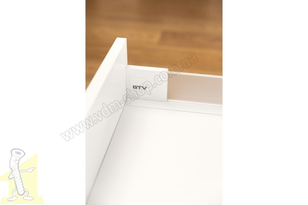 AXIS PRO комплект шухляди зі скляними боковинами L-450 мм H120 білий PB-AXISPRO-GLASS-KPL450B1. Фото 2