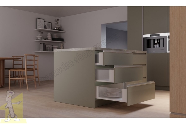 AXIS PRO комплект шухляди зі скляними боковинами L-450 мм H120 білий PB-AXISPRO-GLASS-KPL450B1. Фото 8