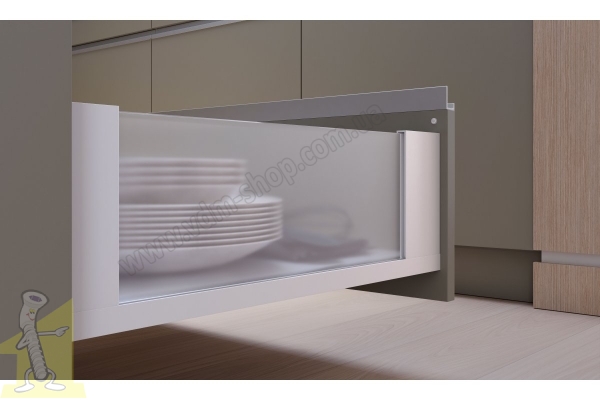 AXIS PRO комплект шухляди зі скляними боковинами L-500 мм H120 білий PB-AXISPRO-GLASS-KPL500B1. Фото 5