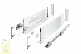 AXIS PRO комплект шухляди зі скляними боковинами L-500 мм H120 білий PB-AXISPRO-GLASS-KPL500B1