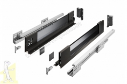 AXIS PRO комплект шухляди зі скляними боковинами L-450 мм H86 чорний PB-AXISPRO-GLASS-KPL450A2