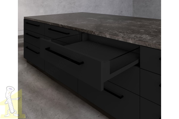 AXIS PRO комплект шухляди зі скляними боковинами L-500 мм H86 чорний PB-AXISPRO-GLASS-KPL500A2. Фото 3