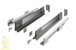 AXIS PRO комплект шухляди зі скляними боковинами L-450 мм H120 антрацит PB-AXISPRO-GLASS-KPL450B