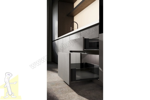 AXIS PRO комплект шухл.зі скляними боковинами L-450 мм H168 антрацит PB-AXISPRO-GLASS-KPL450C. Фото 3