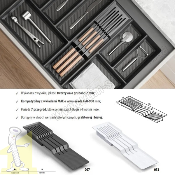Органайзер для ножів у вклади MAX REJS графіт TE36.0127.05.007. Фото 5