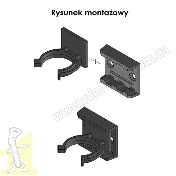 Клiпса до нiжки кухонної чорний. Фото 2
