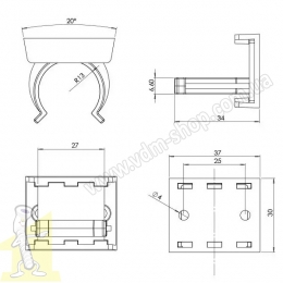 Клiпса до нiжки кухонної чорний. Фото 3