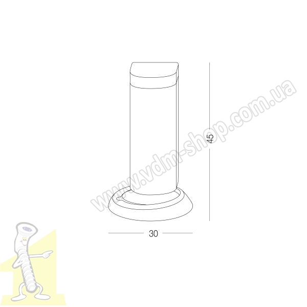 Стопор магнітний самоклейкий для дверей M-136 у кольорі WHITE білий. Фото 3