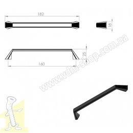 Ручка меблева TOPRAK L-160 мм Матове Золото. Фото 2