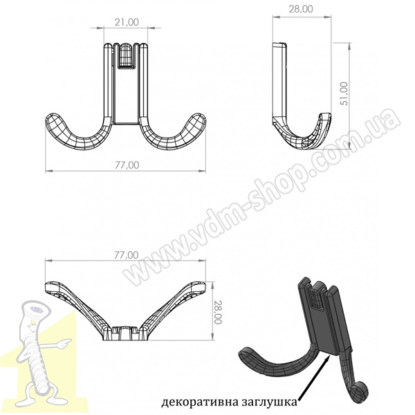 Вішак меблевий KAYA ASKI Матове Золото. Фото 2