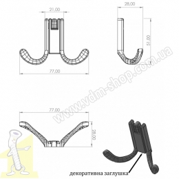 Вішак меблевий KAYA ASKI Матове Золото. Фото 2