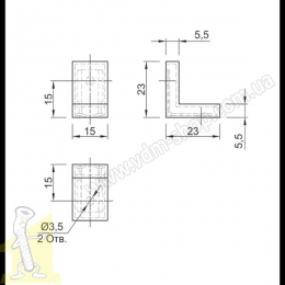 Кутник Z-03 меблевий метал+пластик, графіт. Фото 4