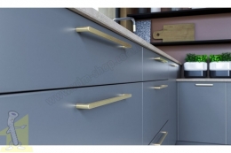 Ручка меблева GTV NYXA C=160 мм, брашироване золото UZ-NYXA-160-18. Фото 2