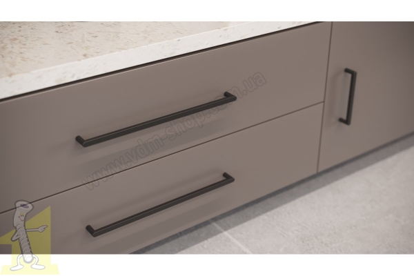 Ручка меблева GTV NYXA C=160 мм, чорна матовий UZ-NYXA-160-20M. Фото 3