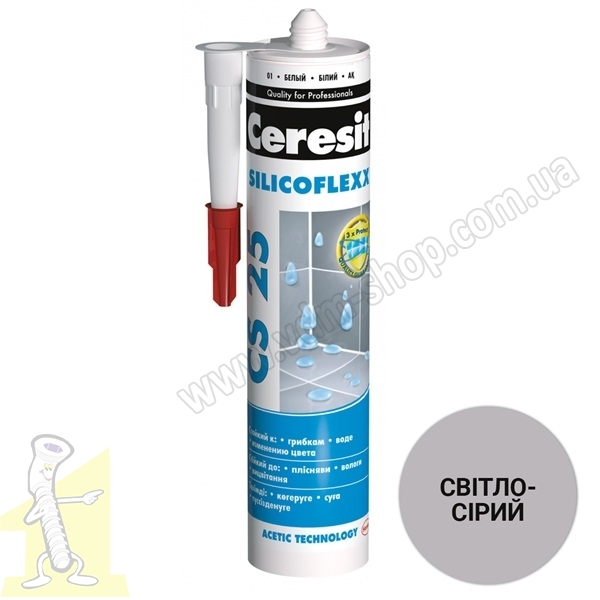 Герметик Силіконовий шов Ceresit CS25  Сірий  280 мл