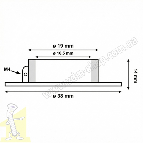 Фланець труби релінгової D-16  R-11M/16 СТАЛЬНИЙ Матовий Чорний. Фото 2