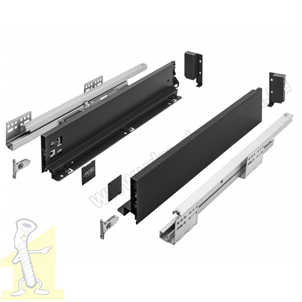 AXIS PRO комплект шухляди L-500 мм низький H86 чорний PB-AXISPRO-KPL500A2