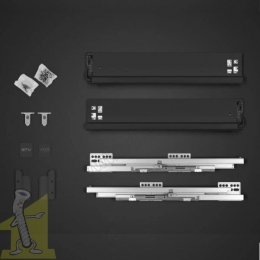 AXIS PRO комплект шухляди L-450 мм дуже високий H200 чорний PB-AXISPRO-KPL450D2. Фото 3