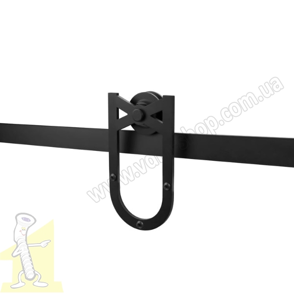 Комплект LOFT для розсувних дверей UT-963 P2 "GRAND" чорний мат (2 м. напрямна + 1 комплект роликів)