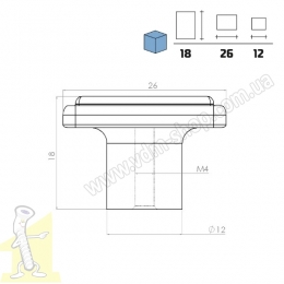 Ручка кнопка Ф.411.100  Матова Чорна. Фото 3