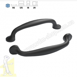 Ручка меблева Ф.412.117  L-96  Матова Чорна. Фото 2