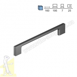 Ручка меблева Ф.412.084  L-160 мм Матова Чорна. Фото 2