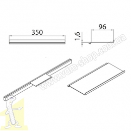 RE-571 P2 Полка верхня чорна. Фото 3
