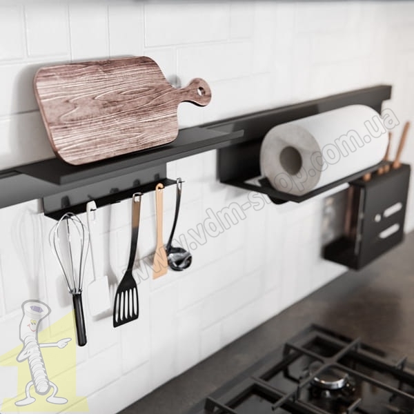 RE-575 P2 Вішак для кухонних приборів чорний. Фото 3