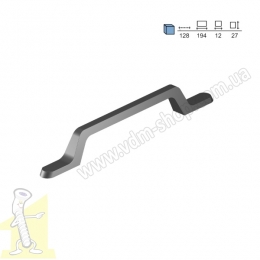 Ручка меблева Ф.412.083  L-128 мм Матова Чорна. Фото 2