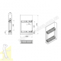Карго ATM mini WB-582-150-L G2 хром NORMA. Фото 2