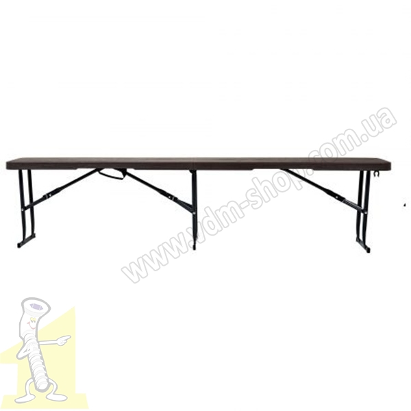 Лавка розкладна Jilly пластик під дерево коричнева. Фото 2