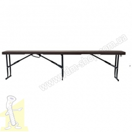 Лавка розкладна Jilly пластик під дерево коричнева. Фото 2