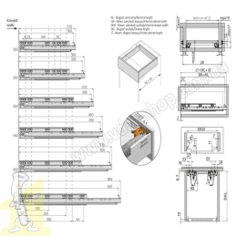 Напрямна TANDEM PK-120-500 повний висув з дотягом (регулювання фасаду 3D). Фото 3