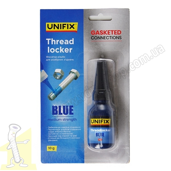 Фіксатор різьби для розбірних з'єднань синій 10 г UNIFIX