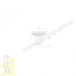 Ручка кнопка Ф.411.102  Матова Чорна. Фото 3