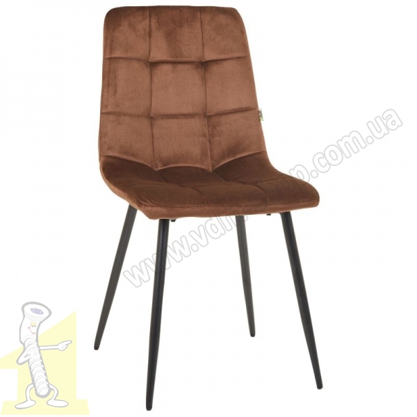 Стілець Cherry чорний / вельвет кавовий