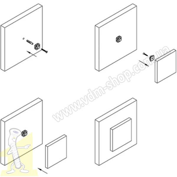 Комплект кріплення настінних панелей 20,5*20,5 мм  Siso. Фото 5