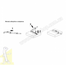 Відбійник SEVROLL V-PUSH з адаптером, 30N, чорний, з магнітним наконечником. Фото 2