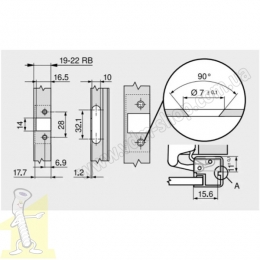 Завіса 71T950A CLIP top з пружиною для вузького алюмінієвого профілю накладна 95° Чорний Онікс. Фото 2