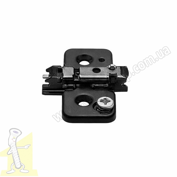 Опорна планка Clip 173Н7100 під шурупи, 0 мм, РВ: ексцентрик  Чорний Онікс