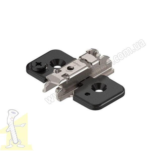 Опорна планка Clip 173Н7130 під шурупи, 3мм, РВ: ексцентрик  Чорний Онікс