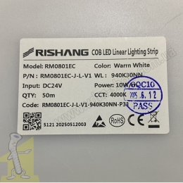 Стрічка LED COB бiлий нейтральний 4000К 320 діодів/1м. 10W/1м. 24V Rishang. Фото 2