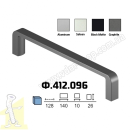 Ручка меблева Ф.412.096  L-128 мм Матова Чорна. Фото 2