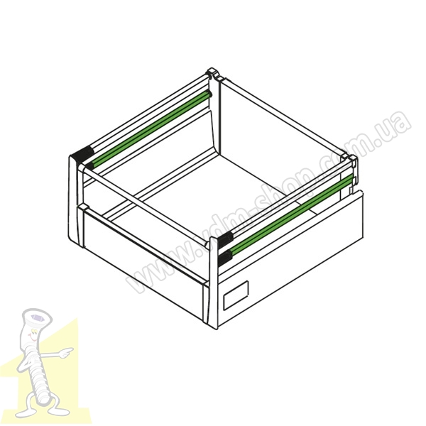 Релінг до Premium-Box PKR-1091 L-500 P1 MID квадратний білий нижній. Фото 3