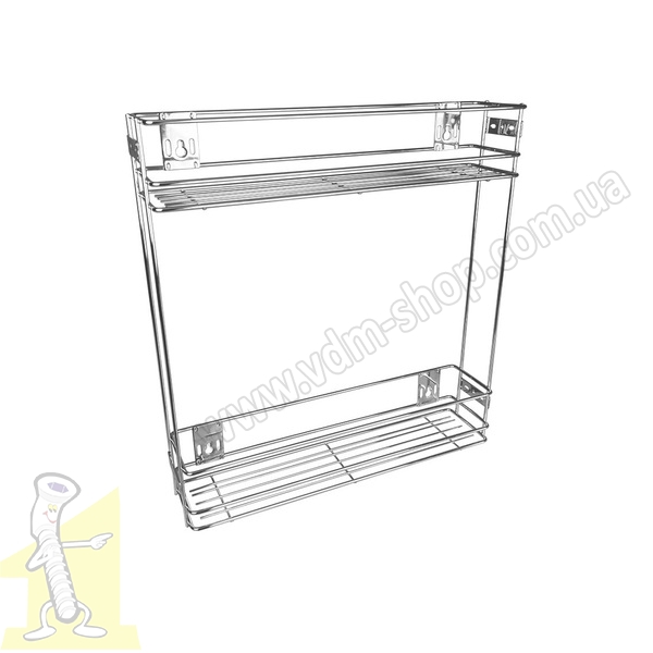 Карго Т2 фасад 150 бокове кріплення з дотягувачем GIFF хром (2 полиці)