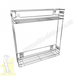 Карго Т2 фасад 200 бокове кріплення з дотягувачем GIFF хром (2 полиці)