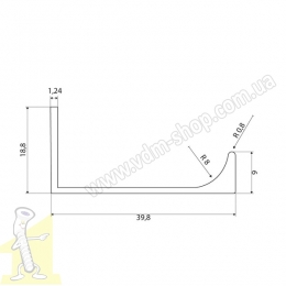 Ручка профiльна  UA 06R/1180 G8  INOX. Фото 2
